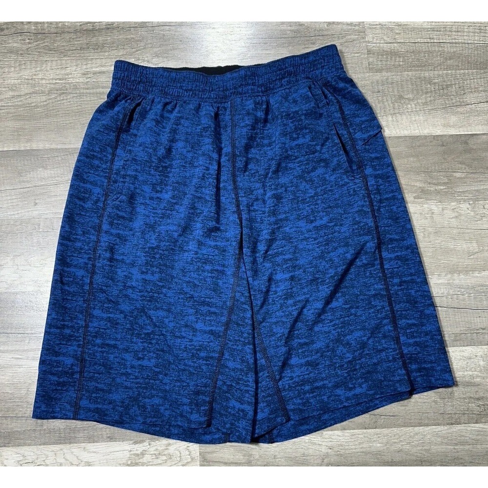Lululemon Mens Size Small 11" Linerless Heathered Blue Shorts‎ Drawstring